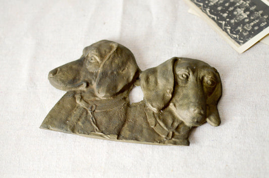 French Vintage Bronze Sausage Dogs
