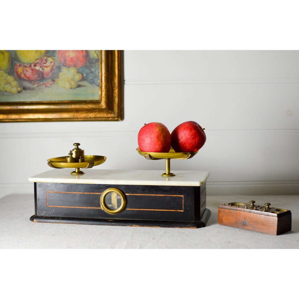 French Antique Scale with complete set of weights