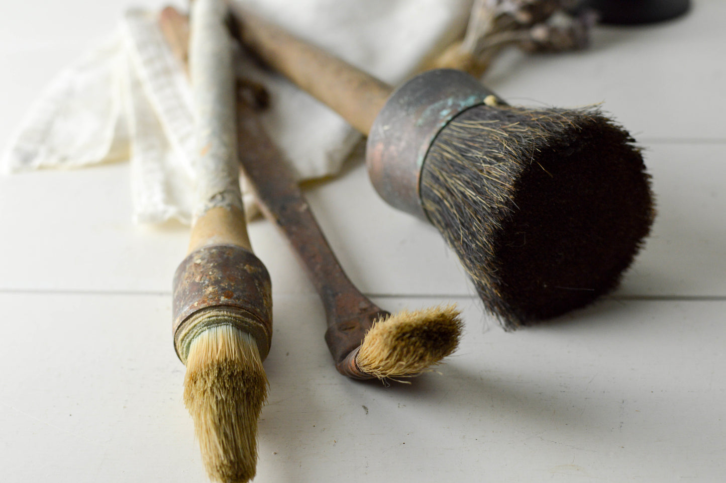 Set of 3 Vintage French brushes