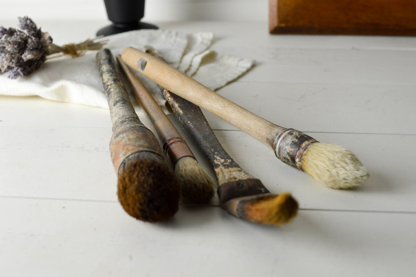 Set of 4 Vintage French brushes