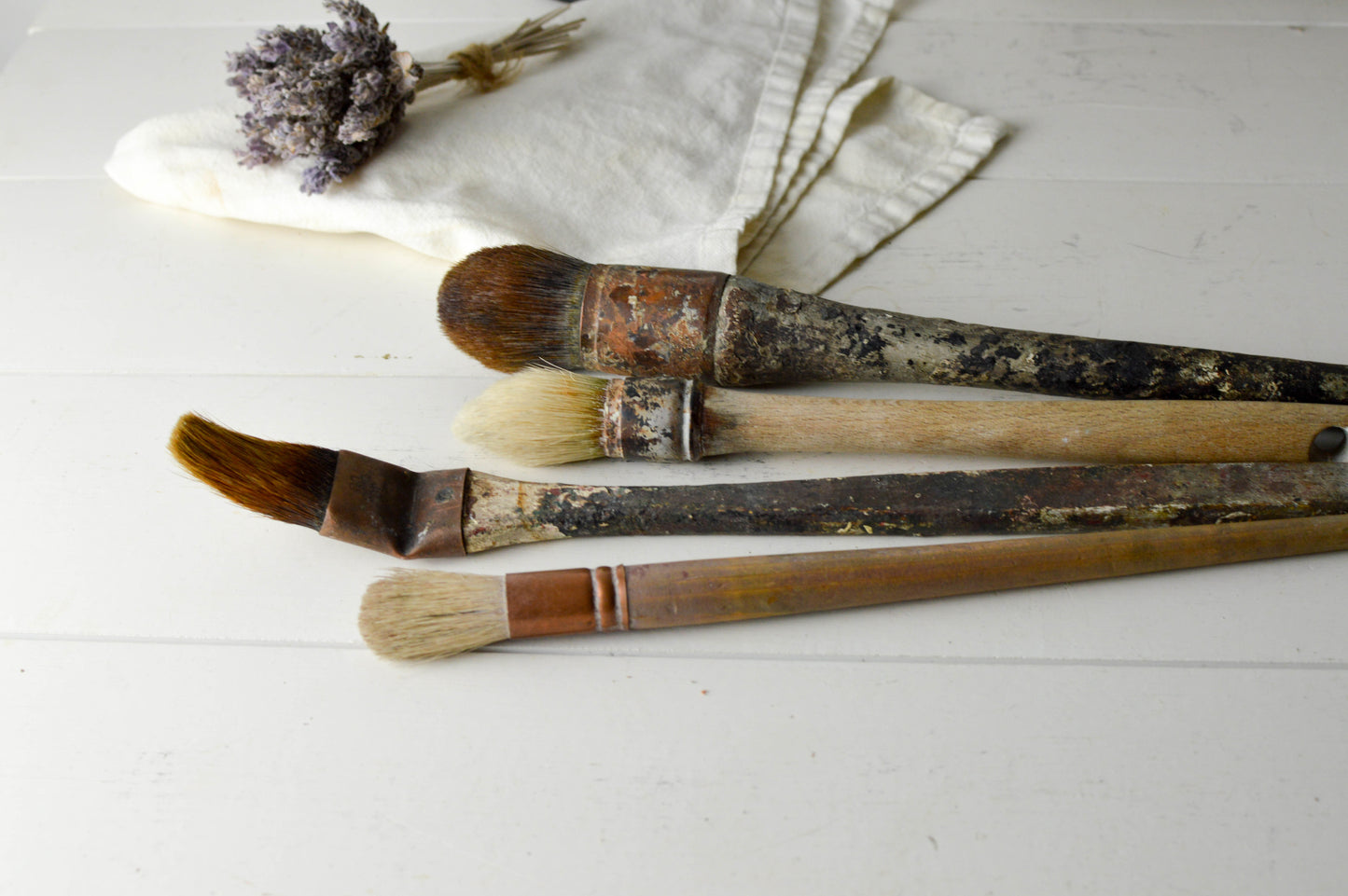 Set of 4 Vintage French brushes