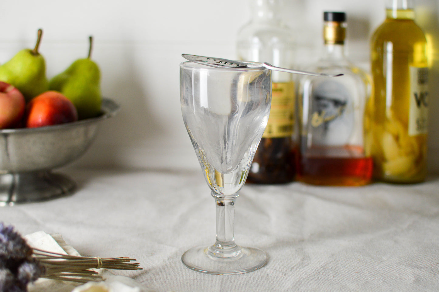 French Antique Absinthe Glass & spoon