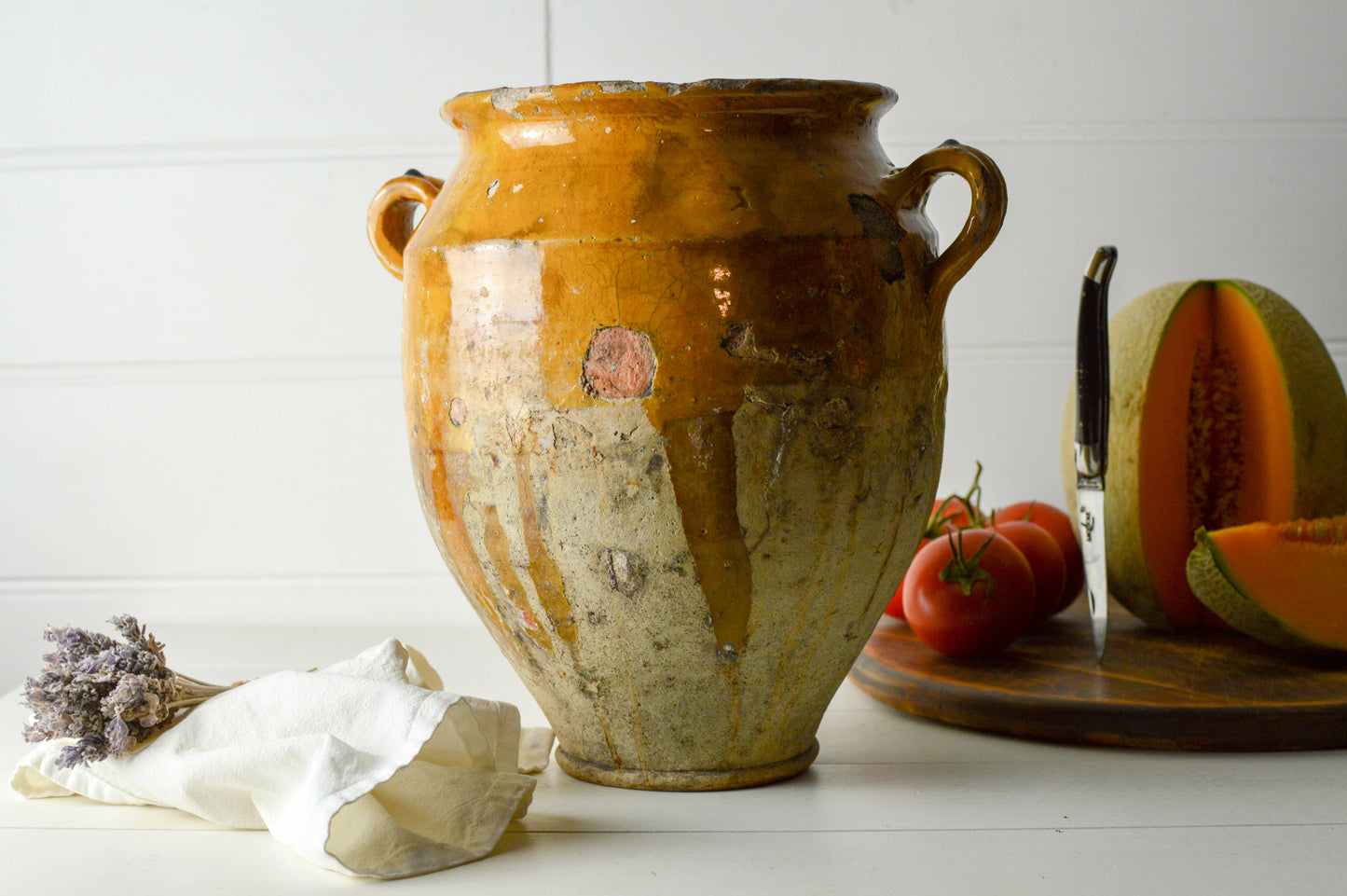 Large French Antique Confit Pot