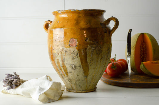 Large French Antique Confit Pot