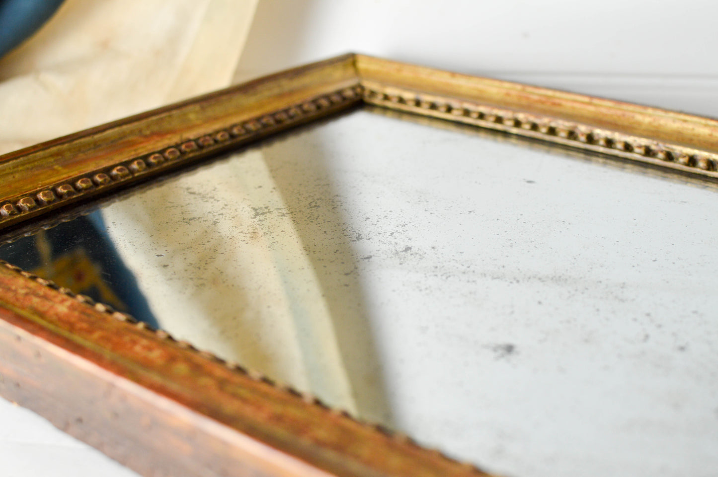 Small Antique French Louis XVI mirror,  Gilded Frame