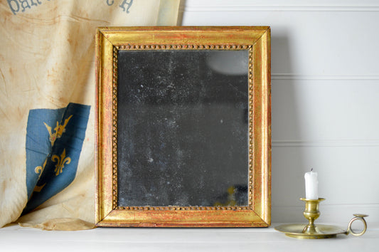 Small Antique French Louis XVI mirror,  Gilded Frame