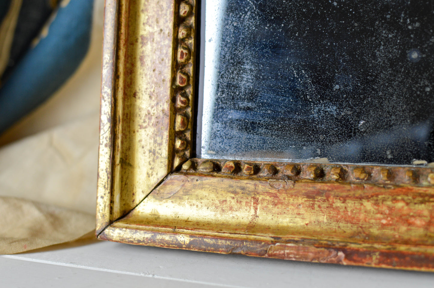 Small Antique French Louis XVI mirror,  Gilded Frame