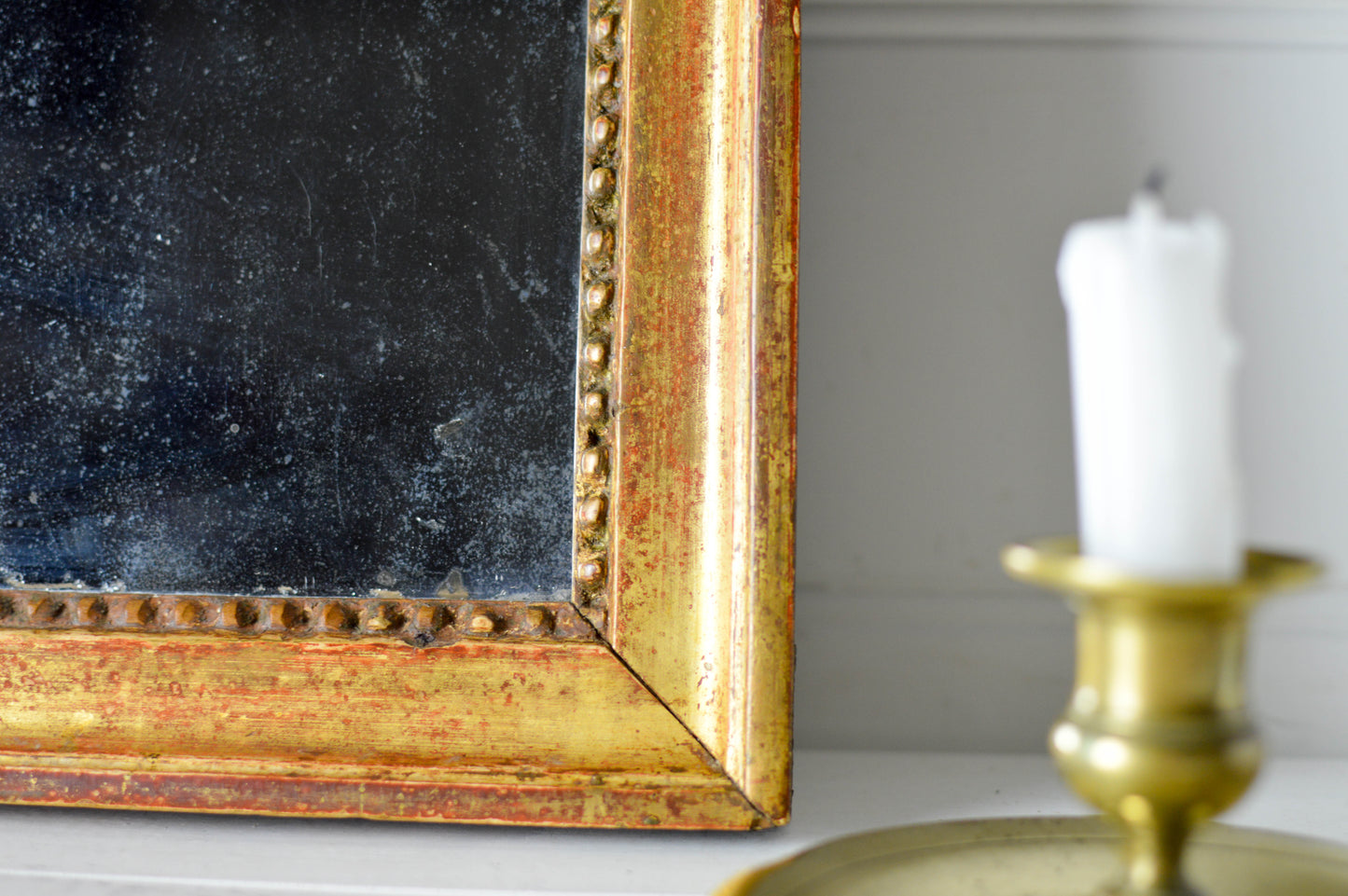 Small Antique French Louis XVI mirror,  Gilded Frame