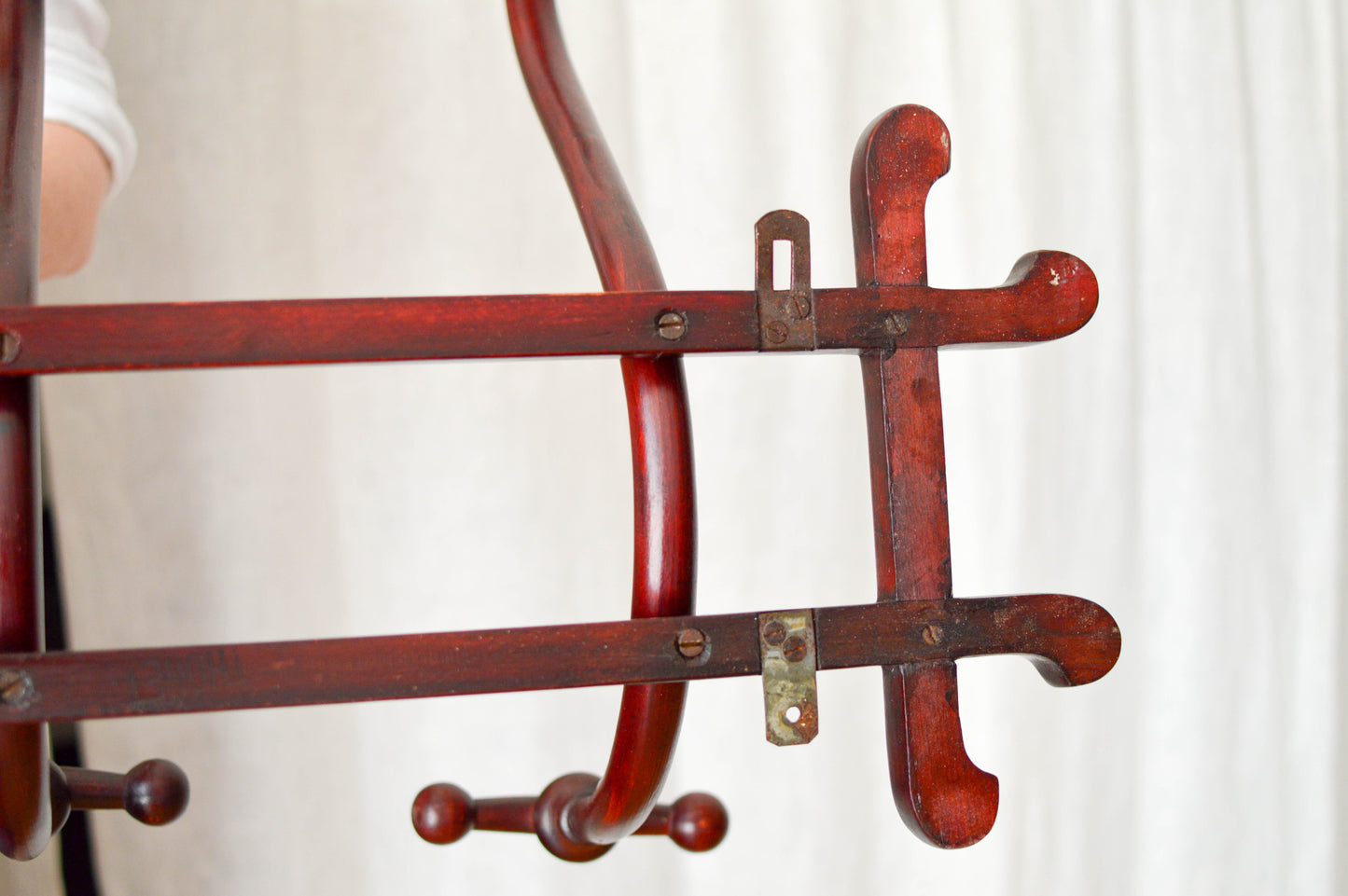 Antique Coat Rack with 3 'S hooks' (Thonet brand)