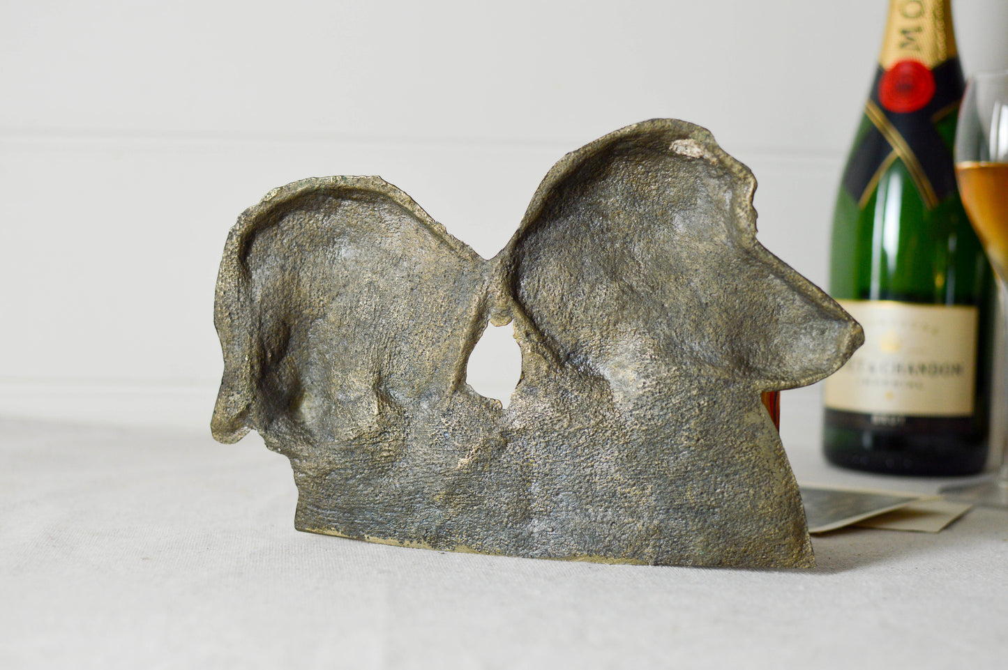 French Vintage Bronze Sausage Dogs